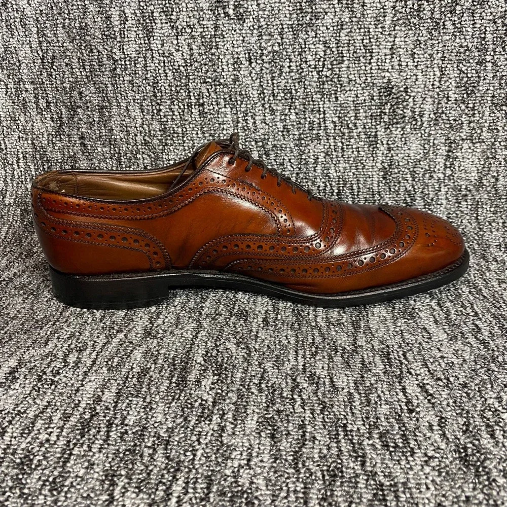 Allen Edmonds McAllister Wingtip Oxford Mens 9 D Brown Leather Brogue Shoes USA
